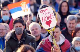 تظاهرات هواداران نوواک جوکوویچ در بلگراد